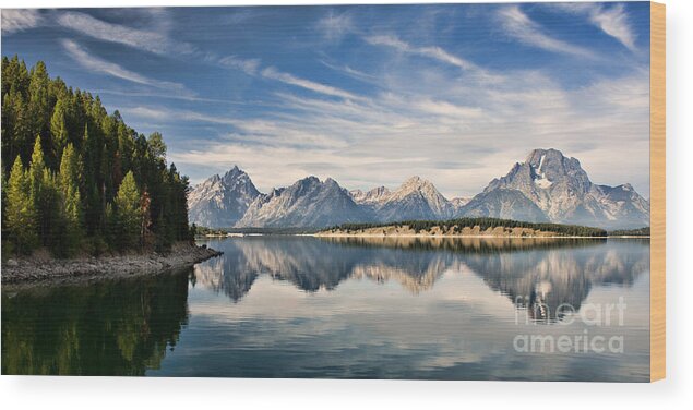 grand Teton National Park Wood Print featuring the photograph Jackson Lake by Lana Trussell