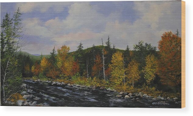 Autumn Wood Print featuring the painting Kelly Stand by Ken Ahlering