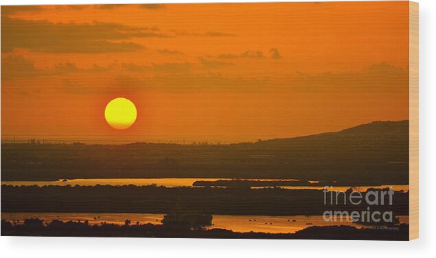 Oahu Sunset Wood Print featuring the photograph Last Sunset of 2013 by Aloha Art