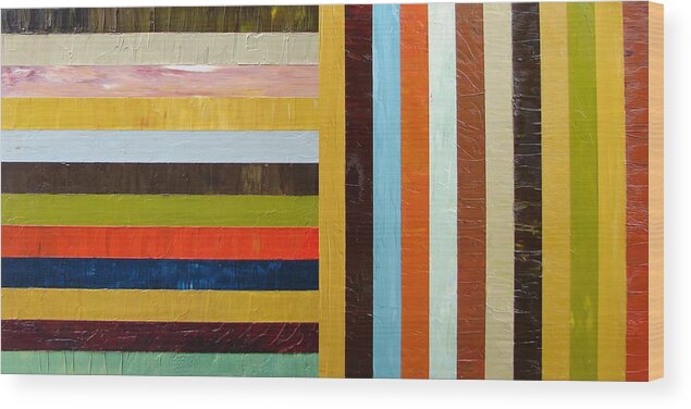 Original Art Wood Print featuring the painting Panel Abstract l by Michelle Calkins