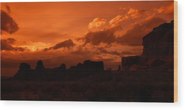 Sherry Day Wood Print featuring the photograph Pueblo Bonito in Orange by Ghostwinds Photography