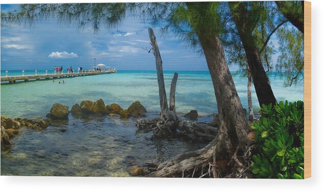 Beach Wood Print featuring the photograph Rum Point Pier by Gordon Engebretson