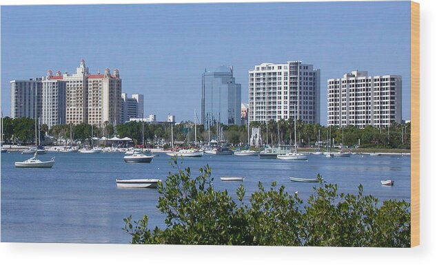 City Wood Print featuring the photograph Sarasota Florida Harbor by Richard Goldman