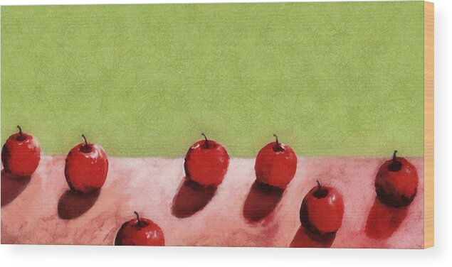 Apple Wood Print featuring the painting Seven Apples by Michelle Calkins