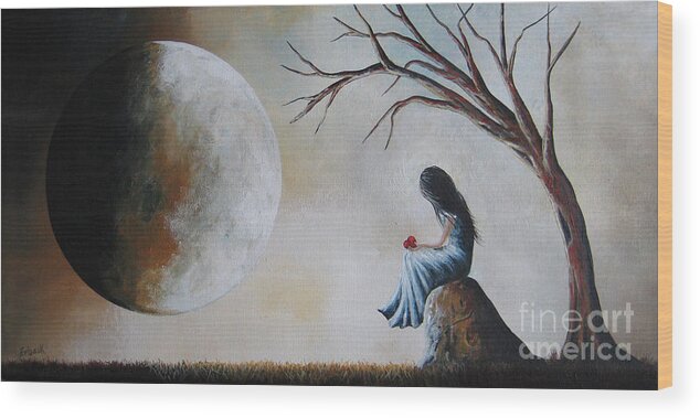 Surreal Paintings Wood Print featuring the painting Surreal Paintings by Moonlight Art Parlour