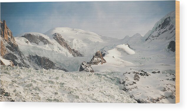Chamonix Wood Print featuring the photograph Snow Covered Mountains by Keith Levit / Design Pics