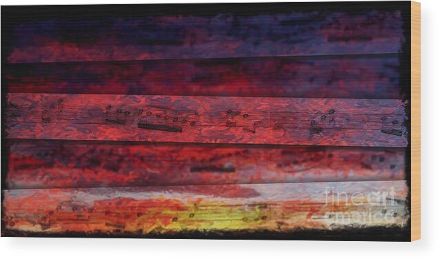 Music Wood Print featuring the digital art Sunrise Quintet by Lon Chaffin