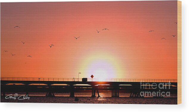 Silhouette Wood Print featuring the photograph Sunset Silhouette by Geoff Childs