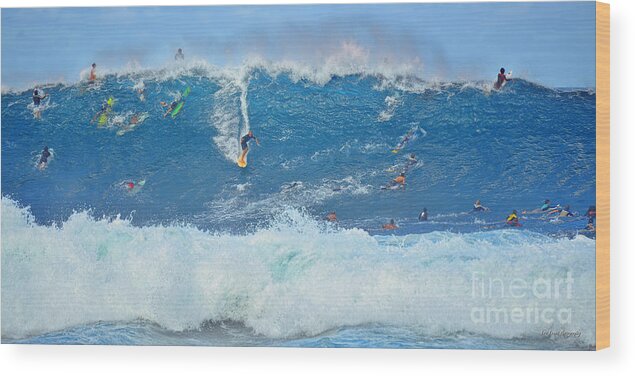 Banzai Pipeline Wood Print featuring the photograph Surviving the Banzai Pipeline by Aloha Art