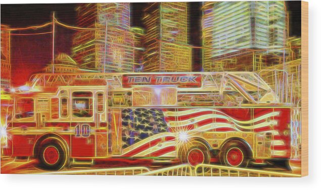9-11 Wood Print featuring the photograph Ten Truck by Theodore Jones