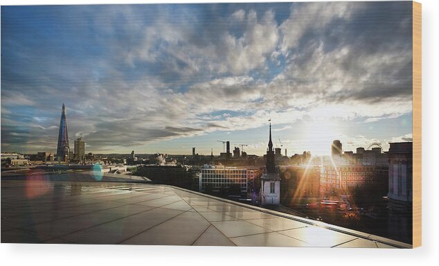 Outdoors Wood Print featuring the photograph The Shard At Sunset by Howard Kingsnorth