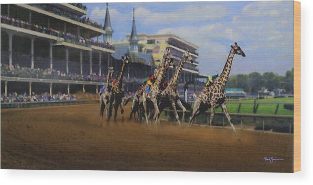Magic Wood Print featuring the painting The Thunder of Hooves by David Zimmerman