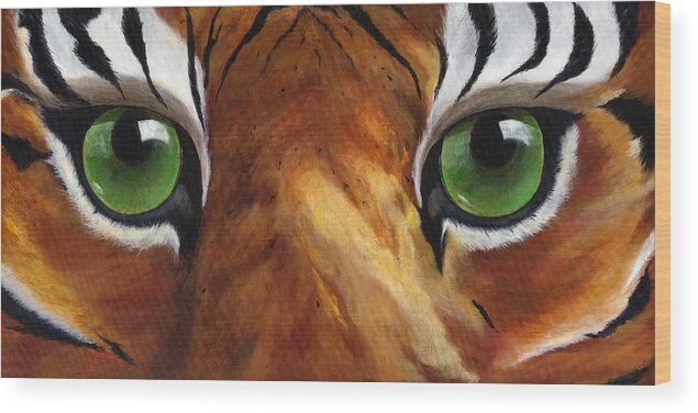 Tiger Wood Print featuring the painting Tiger Eyes by Donna Tucker