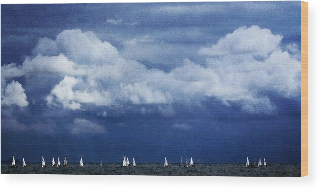 Sailboats Wood Print featuring the photograph Upon the Sea by Timothy Bulone