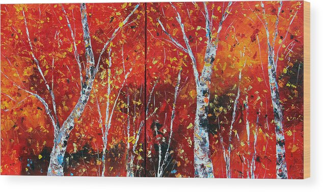 Autumn Wood Print featuring the painting Victory's Sacrifice by Meaghan Troup