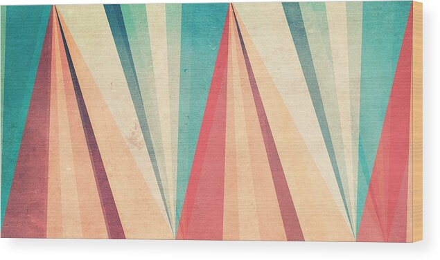 Beach Wood Print featuring the digital art Vintage Beach by Vess DSign