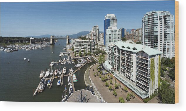 Bluesky Wood Print featuring the photograph Burrard City Scape by Terry Dadswell