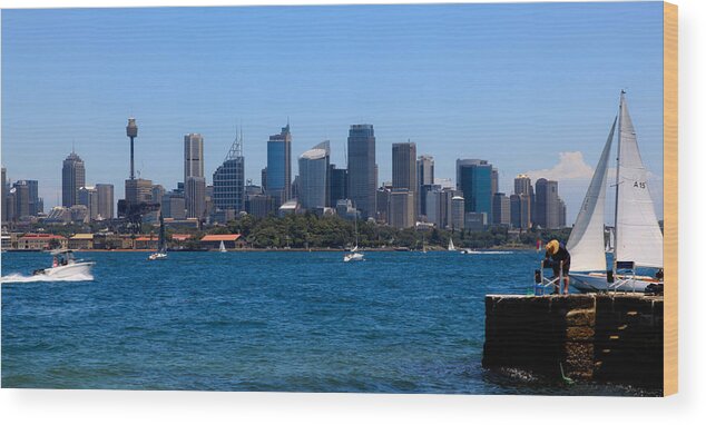 Harbour Wood Print featuring the photograph Cityscape by Carole Hinding