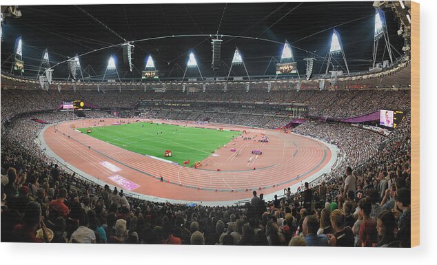 Olympics Wood Print featuring the photograph Olympic Stadium. by Terence Davis