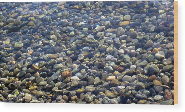 Pebbles Wood Print featuring the photograph Pebble beach by Life Makes Art