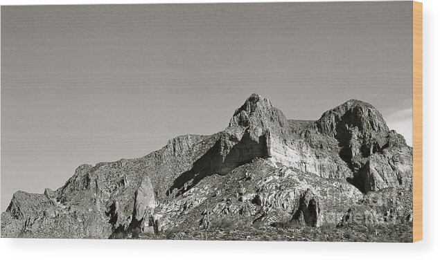 Salt River Canyon Wood Print featuring the photograph Salt River Black and White by Pamela Walrath
