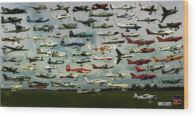 Eaa Wood Print featuring the photograph AirVenture Cup Air Race, 2017 - Panorama #1 by Jeff Kurtz