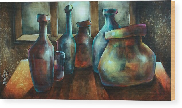 Still Life Wood Print featuring the painting 'soldiers' by Michael Lang