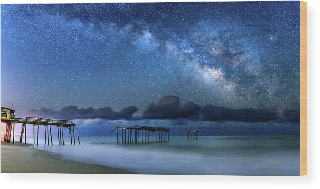 Obx Wood Print featuring the photograph Stars Over Frisco #1 by Nick Noble