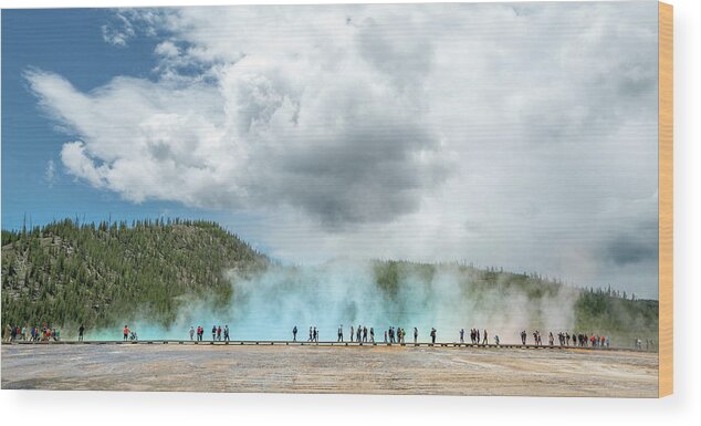 Decor Wood Print featuring the photograph Grand Prismatic Spring at Yellowstone National Park, Wyoming, America #6 by Ryan Kelehar