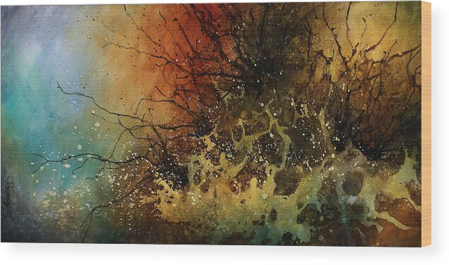 Abstract Art Wood Print featuring the painting Abstract Design 14 by Michael Lang