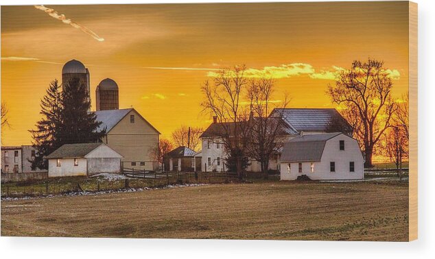 Amish Farm Wood Print featuring the photograph Amish Farm by Charles Aitken