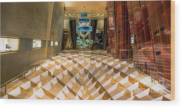 Aria Wood Print featuring the photograph Aria High Limit Lounge Entrance by Aloha Art