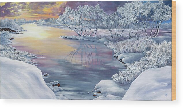 Winter Wood Print featuring the painting Be Still by Jessica Tookey