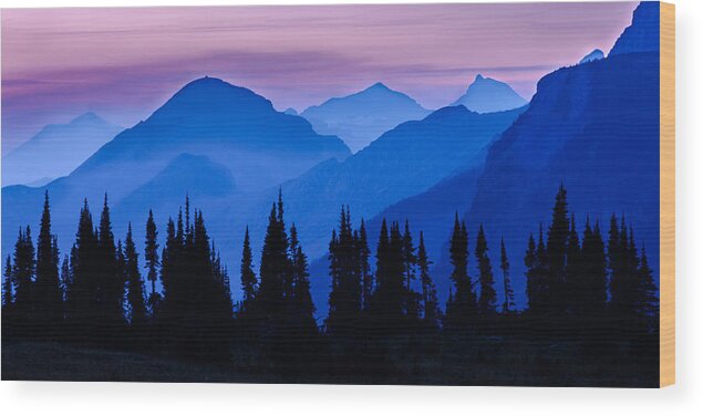 Mountains Wood Print featuring the photograph Blue Wall by Mike Lang