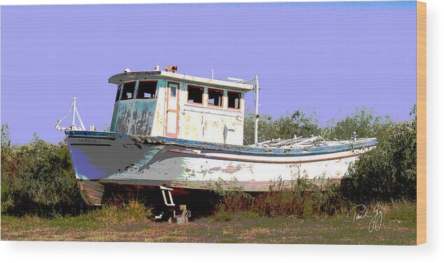Boats Wood Print featuring the photograph Boat Series 4 West Pointe a la Hache 1 Grounded by Paul Gaj