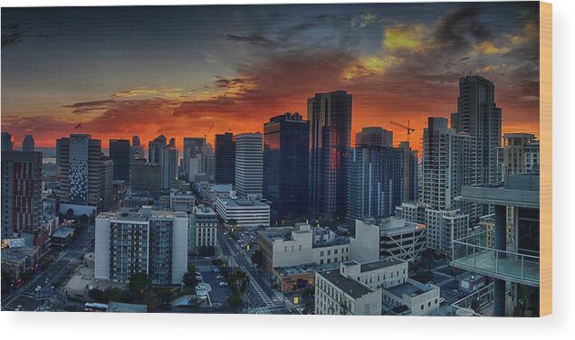 San Diego Wood Print featuring the photograph Burning 619 by American Landscapes