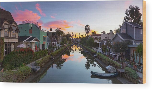 Venice Beach Wood Print featuring the photograph Canals of Venice Beach by Sean Davey