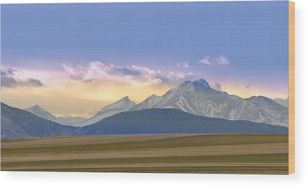 Twin Peaks Wood Print featuring the photograph Colorado Agriculture Plains Sunset Diptych PT 1 by James BO Insogna