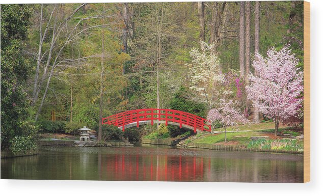 Duke University Wood Print featuring the photograph Duke Japanese Garden by Joni Eskridge