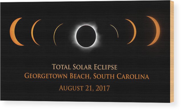 Solar Eclipse Wood Print featuring the photograph Eclipse at Georgetown Beach by Art Cole