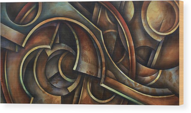 Abstract Painting Wood Print featuring the painting Evolution by Michael Lang