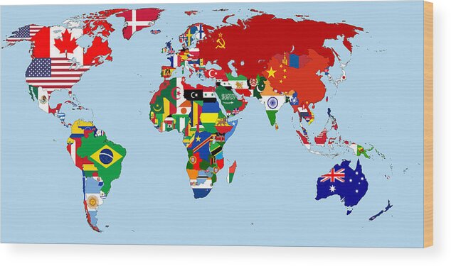 World Map Flags And Facts Poster 61x91.5cm 