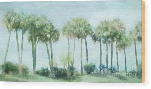 Palm Trees Wood Print featuring the digital art Florida Palms II by Jayne Carney