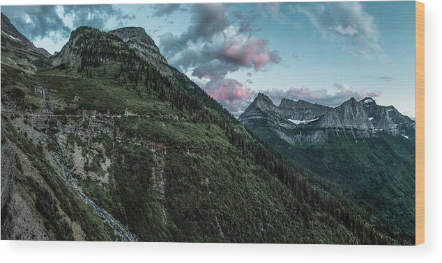 Glacier Wood Print featuring the photograph Glacier National Park Suset by John McGraw