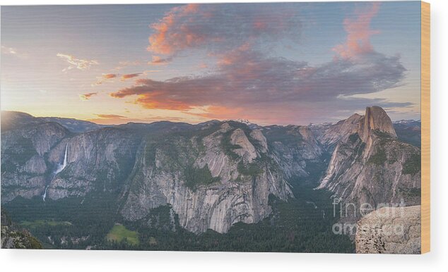 Yosemite Valley Wood Print featuring the photograph Glacier Point Sunset by Michael Ver Sprill