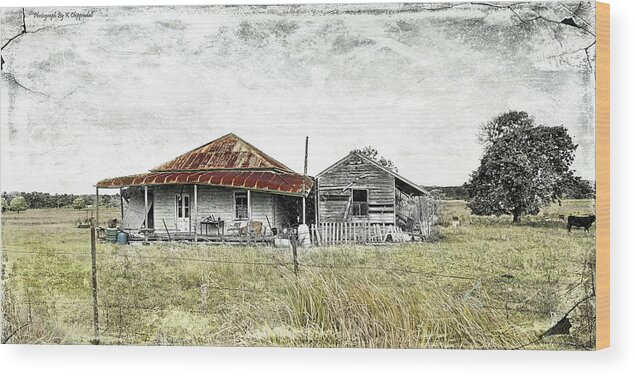 Farmland Photography Wood Print featuring the digital art Home sweet home 001 by Kevin Chippindall