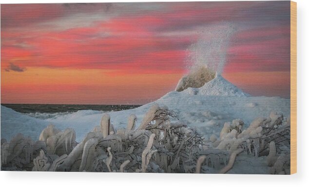 Ice Volcano Wood Print featuring the photograph Ice volcano by Sandy Roe