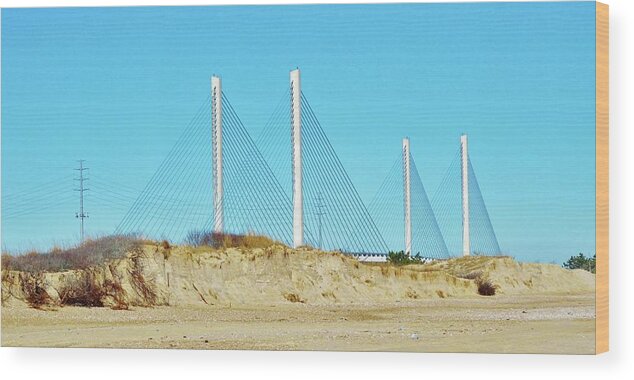 Beach Bum Pics Wood Print featuring the photograph Inlet Bridge Beach View by Billy Beck