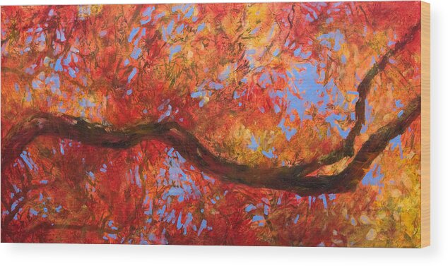 Artist Wood Print featuring the painting Japanese Maple Recline by Rich Houck
