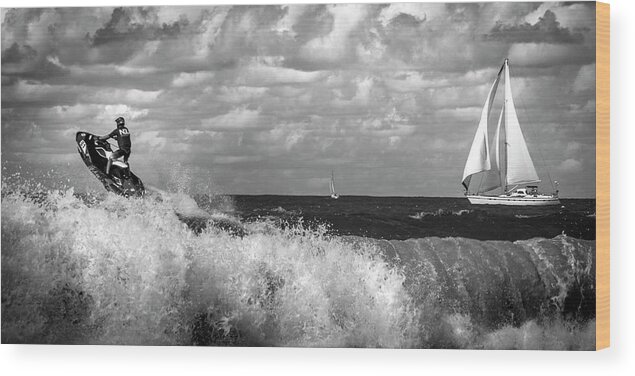 Australia Wood Print featuring the photograph Wave Rider 10 by Michael Lees